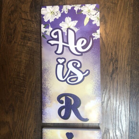 He is Risen Easter Wooden Vertical Porch Sign 8”x 48” Easter Cross New!! - Picture 2 of 8